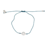 Bracelet tressé coloré et médaille croix argent 925 - BLEU