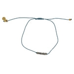 Bracelet tressé coloré et pierres - BLEU JEAN & LABRADORITE
