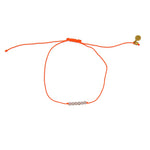 Bracelet tressé coloré et pierres - ORANGE FLUO & PERLES DE