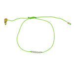 Bracelet tressé coloré et pierres - VERT FLUO & PERLES DE