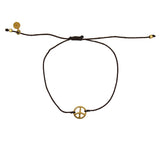 Bracelet tressé peace doré - CHOCOLAT