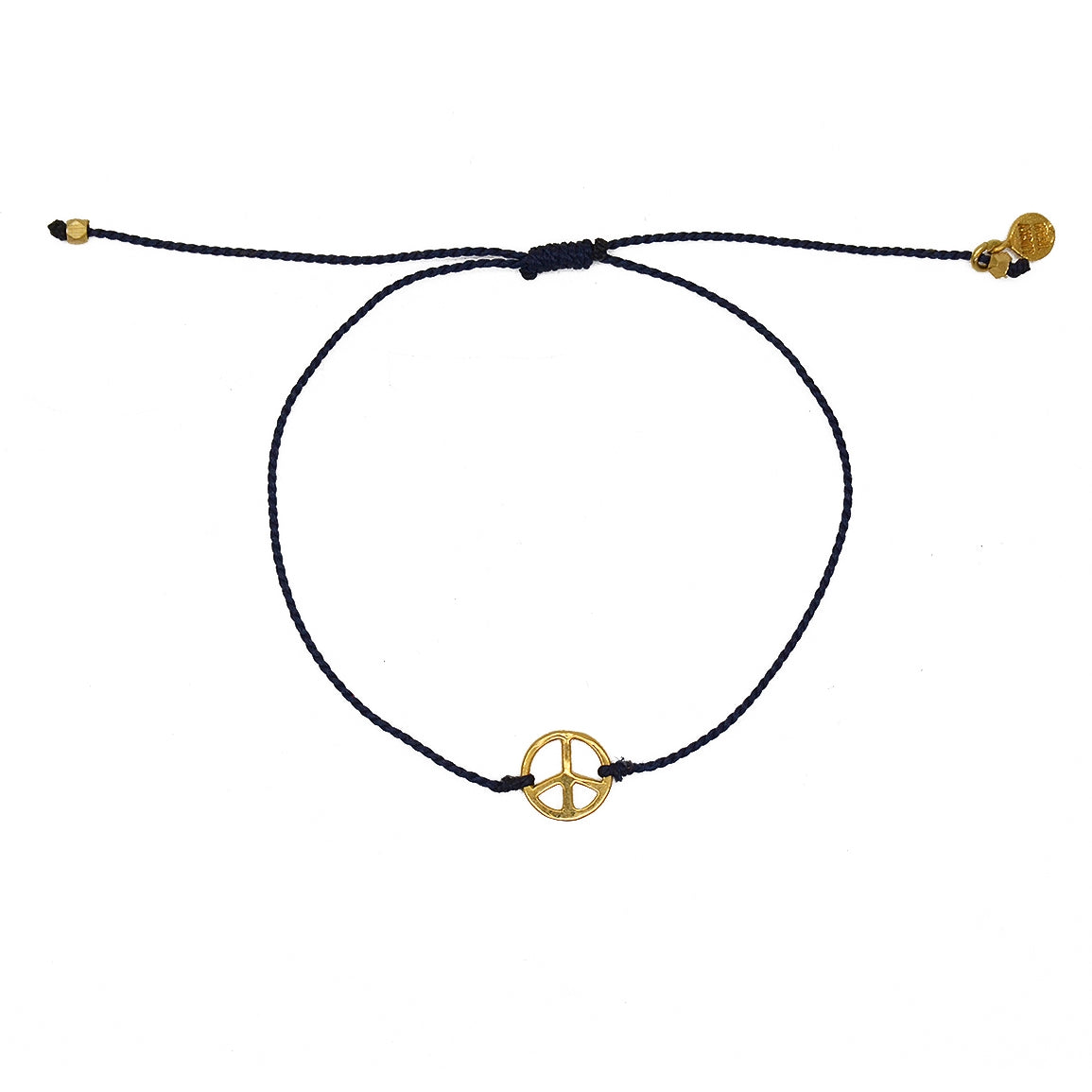 Bracelet tressé peace doré - BLEU MARINE