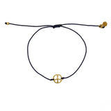 Bracelet tressé peace doré - BLEU MARINE