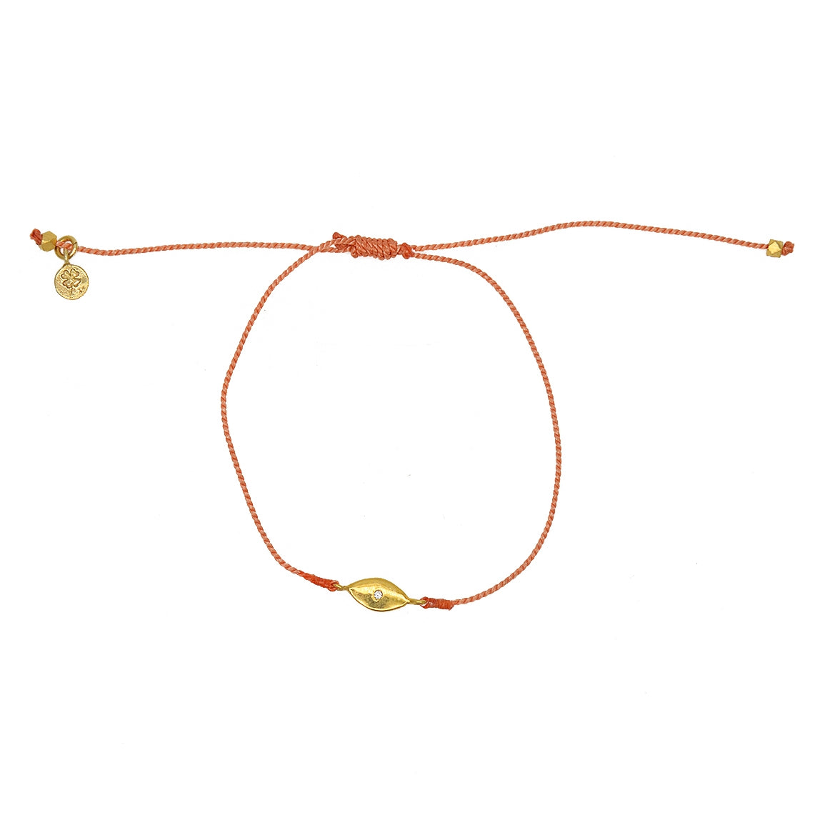 Bracelet tressé jean oeil doré et zircon - CORAIL
