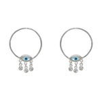Boucles argent 925 oeil nacre et zircons