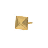 Bague carrée dorée à l’or fin 18k - Bagues