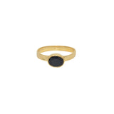 Bague dorée martelée et pierre - 50 / ONYX NOIRE