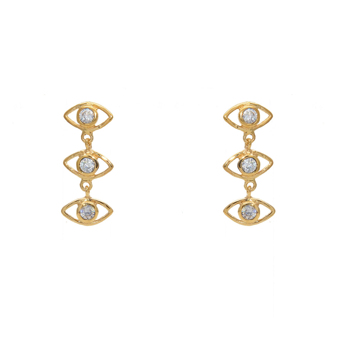 Boucles dorées oeil et zircons
