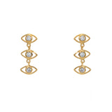 Boucles dorées oeil et zircons