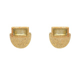 Boucles dorées martelées et pierre - PREHNITE