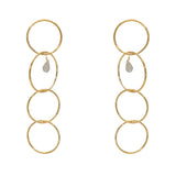 Boucles dorées anneaux et pierre goutte - LABRADORITE