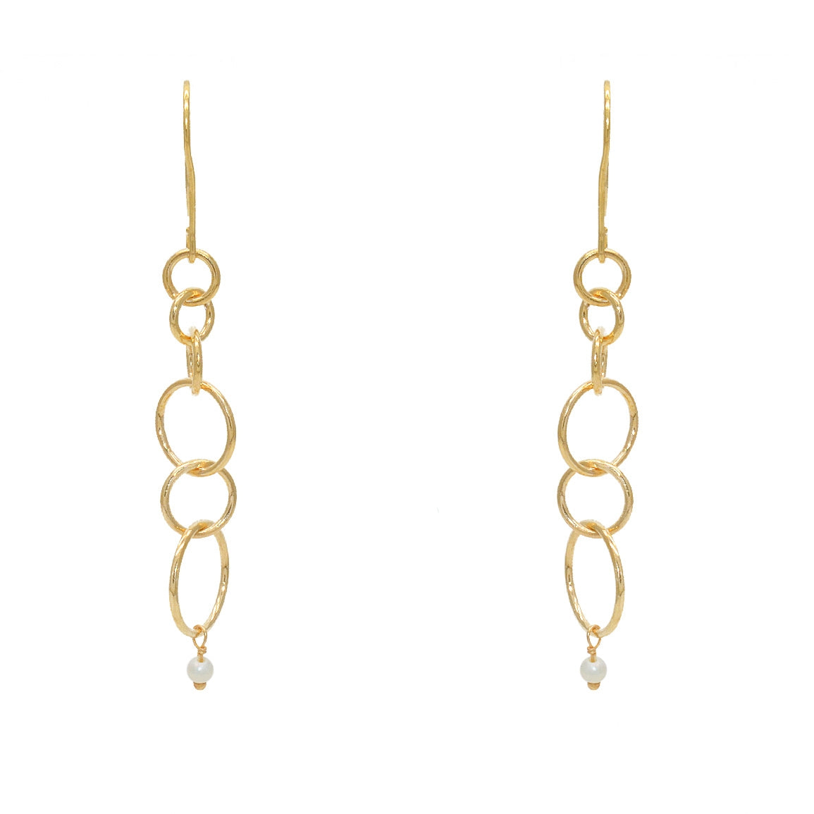 Boucles dorées anneaux et perle - PERLE DE CULTURE