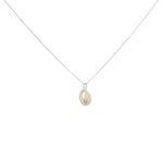Collier argent 925 pendentif cauri et zircons