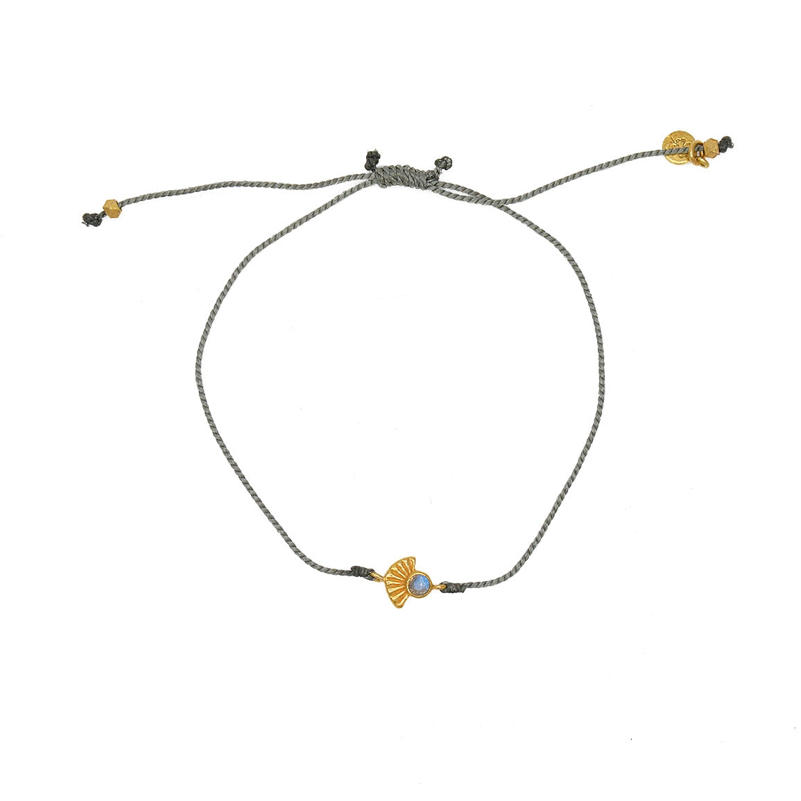 Bracelet tressé et pierre - GRIS & LABRADORITE
