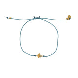 Bracelet tressé et pierre - BLEU JEAN & LABRADORITE