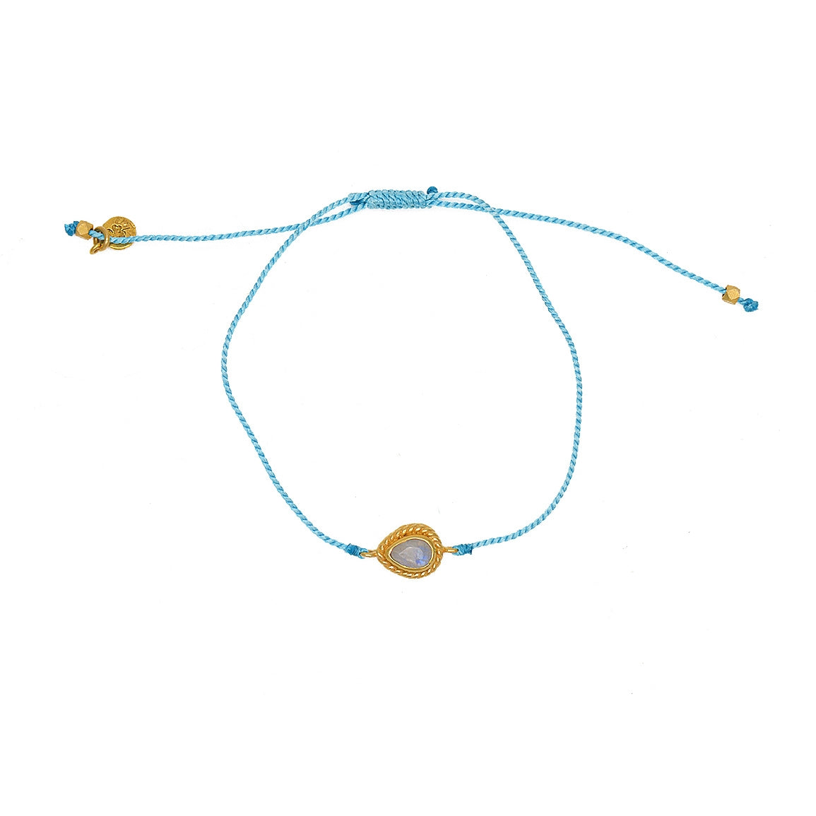 Bracelet tressé et goutte pierre - TURQUOISE & PIERRE DE