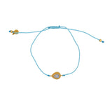 Bracelet tressé et goutte pierre - TURQUOISE & PIERRE DE