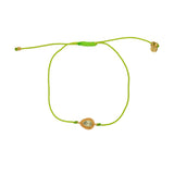 Bracelet tressé et goutte pierre - VERT & PREHNITE