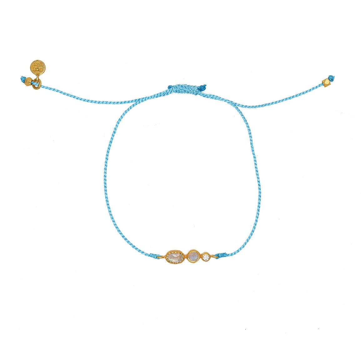 Bracelet tressé pierre et zircon - TURQUOISE - PIERRE DE
