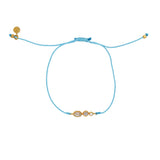Bracelet tressé pierre et zircon - TURQUOISE - PIERRE DE