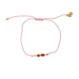Bracelet tressé pierre et zircon - ROSE - RUBIS - ZIRCON