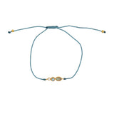 Bracelet tressé pierre et zircon - BLEU JEAN - LABRADORITE -