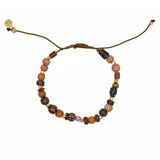 Bracelet mix perles bois et doré