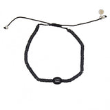 Bracelet disques en vinyle et onyx noire