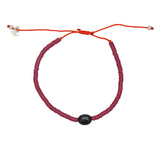 Bracelet disques en vinyle et onyx noire