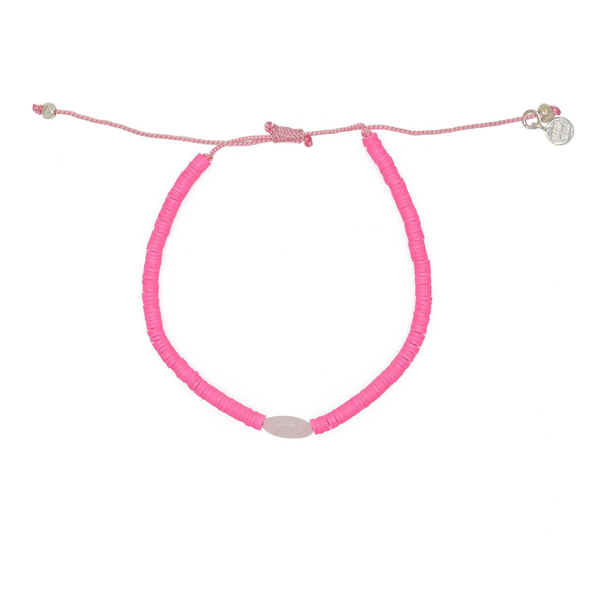 Bracelet disques en vinyle et pierre de lune