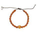 Bracelet perles bois et crâne