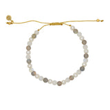 Bracelet tressé doré et perles - LABRADORITE - PIERRE DE