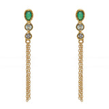 Boucles dorées pierres et chaines - ONYX VERTE - PREHNITE -