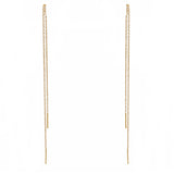 Boucles d'oreilles dorées pendantes chaine