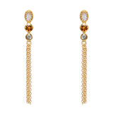 Boucles dorées pierres et chaines - PIERRE DE LUNE -