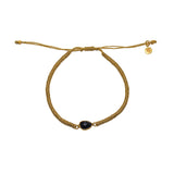 Bracelet tressé doré et pierre