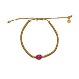 Bracelet tressé doré et pierre