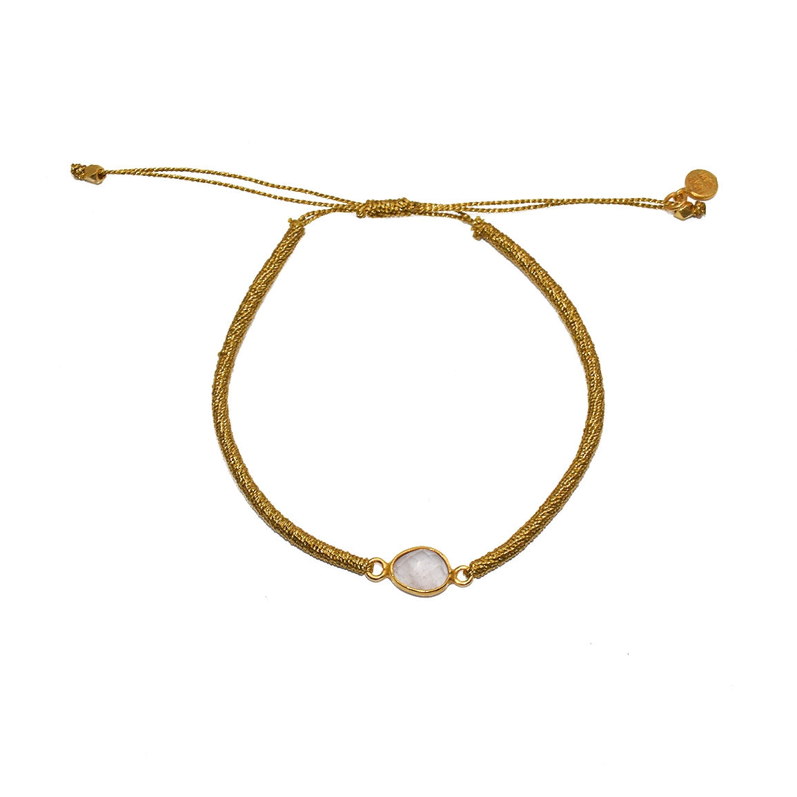 Bracelet tressé doré et pierre