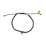 Bracelet tressé kaki dent de requin dorée