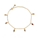 Bracelet de cheville doré et pampilles pierres - LABRADORITE