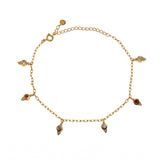 Bracelet de cheville doré et pampilles pierres - LABRADORITE