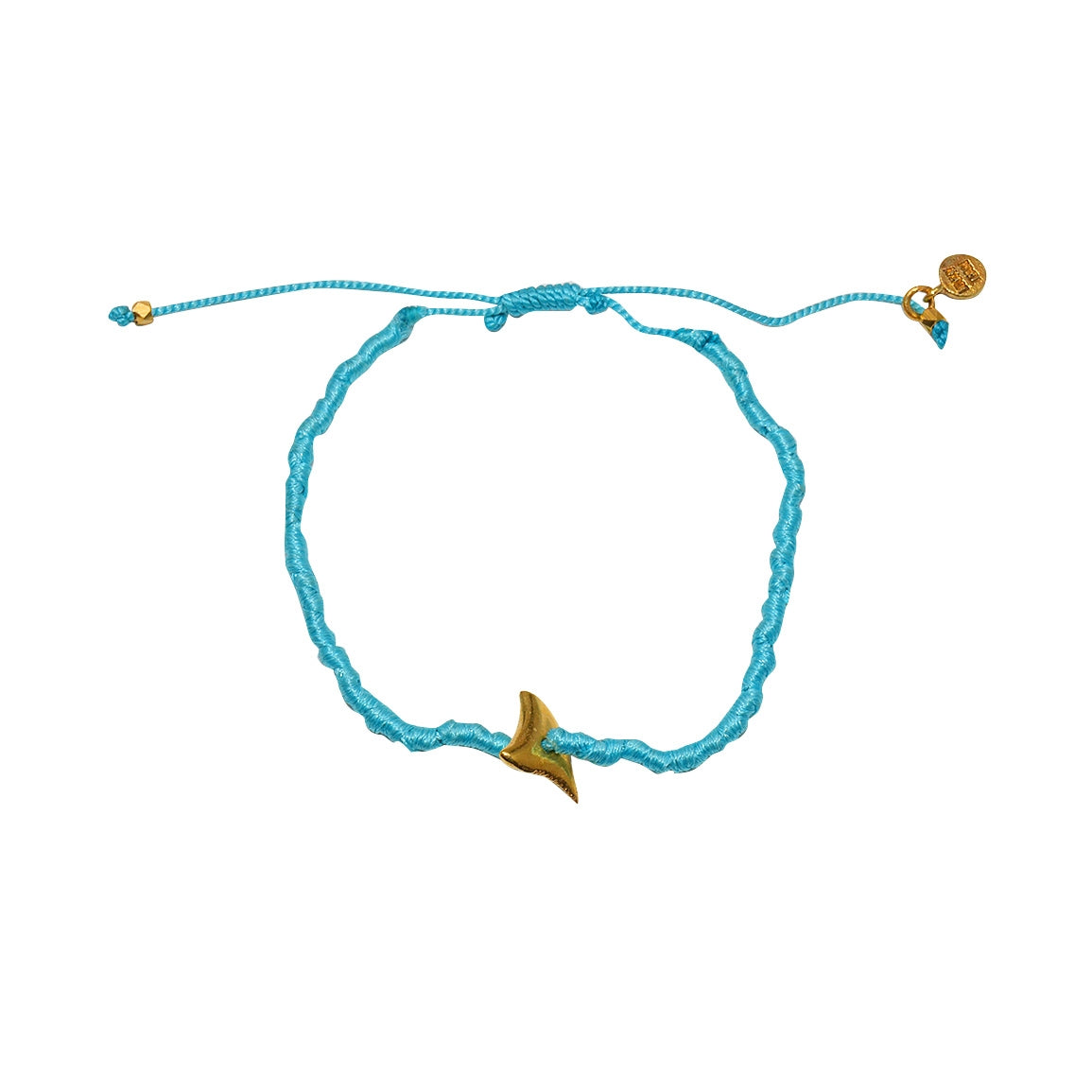 Bracelet tressé kaki dent de requin dorée