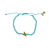 Bracelet tressé kaki dent de requin dorée