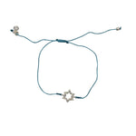 Bracelet fin tressé etoile de David argent 925 et zircons -