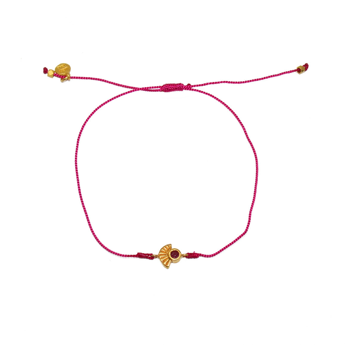 Bracelet tressé et pierre - FUSHIA & RUBIS