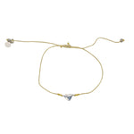 Bracelet fil fin coloré et coeur argent 925 - BEIGE