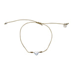 Bracelet fil fin coloré et coeur argent 925 - KAKI