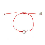 Bracelet tressé peace argent 925 - ROUGE