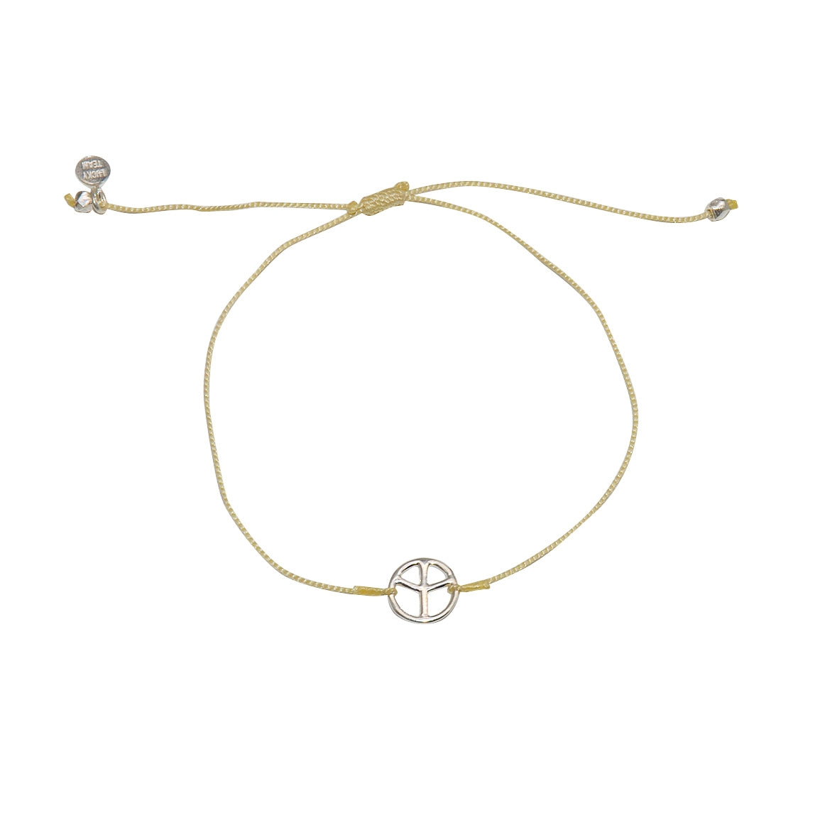 Bracelet tressé peace argent 925 - BEIGE