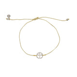Bracelet tressé peace argent 925 - BEIGE